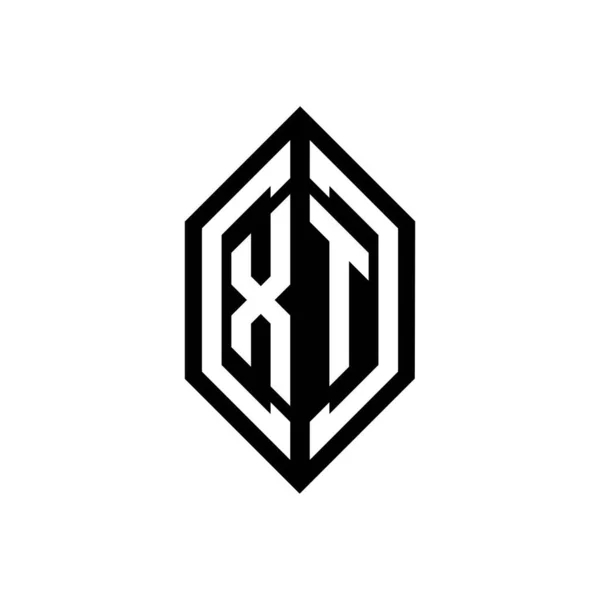Logotipo Con Forma Geométrica Plantilla Diseño Monograma Vectorial Aislado Sobre — Archivo Imágenes Vectoriales