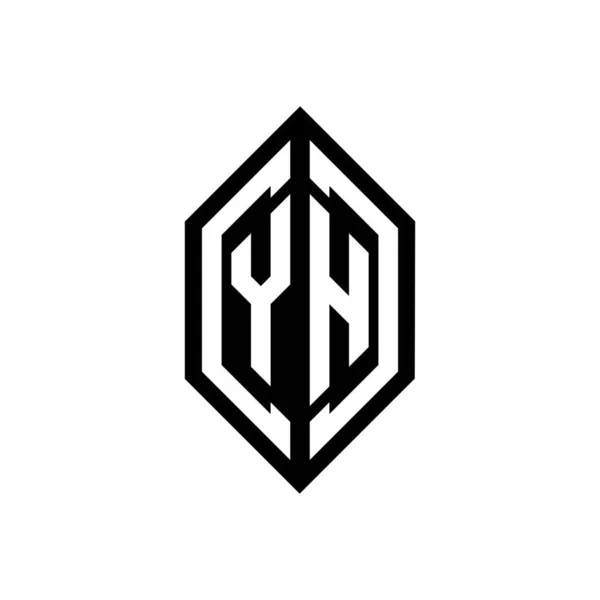 Logotipo Con Plantilla Diseño Monograma Vector Forma Geométrica Aislada Sobre — Vector de stock