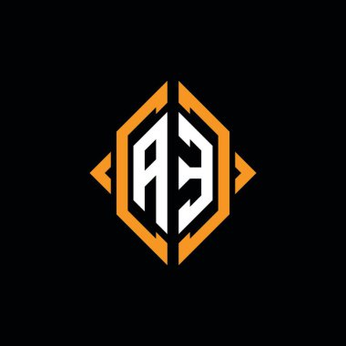 AE Monogram geometrik şekil şablonu. İzole edilmiş arkaplanda ilk tasarım vektörü