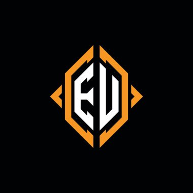 AB Monogram geometrik şekil şablonu. İzole edilmiş arkaplanda ilk tasarım vektörü