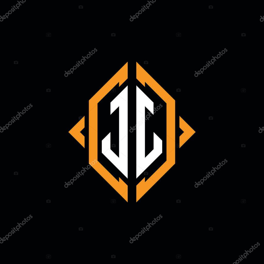 JJ Monogram geometric shape style template. Monogram initial design vector on isolated background