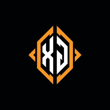 XG Monogram geometrik biçim şablonu. İzole edilmiş arkaplanda ilk tasarım vektörü