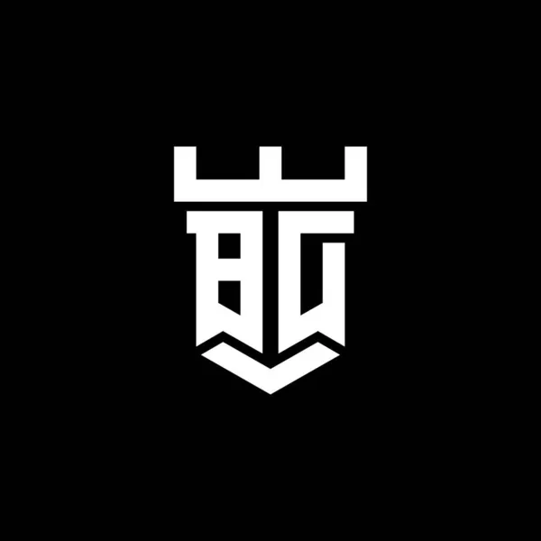 黒の背景に隔離された城の形状スタイルのデザインテンプレートとBdのロゴ初期のモノグラム — ストックベクタ