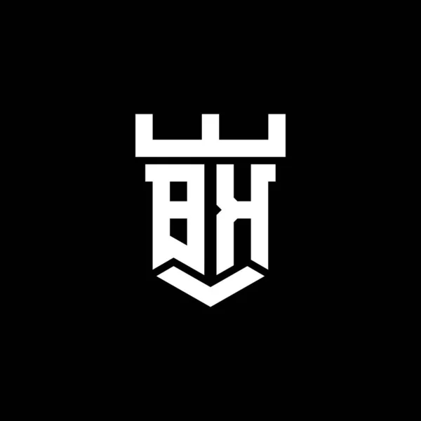 Αρχικό Μονόγραμμα Λογότυπου Πρότυπο Σχεδιασμού Στυλ Κάστρου Μαύρο Φόντο — Διανυσματικό Αρχείο