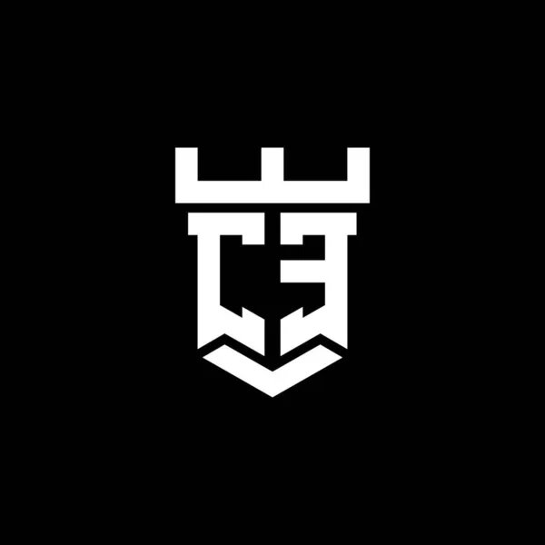 Λογότυπο Αρχικό Μονόγραμμα Πρότυπο Σχεδιασμού Στυλ Κάστρο Απομονωμένο Μαύρο Φόντο — Διανυσματικό Αρχείο