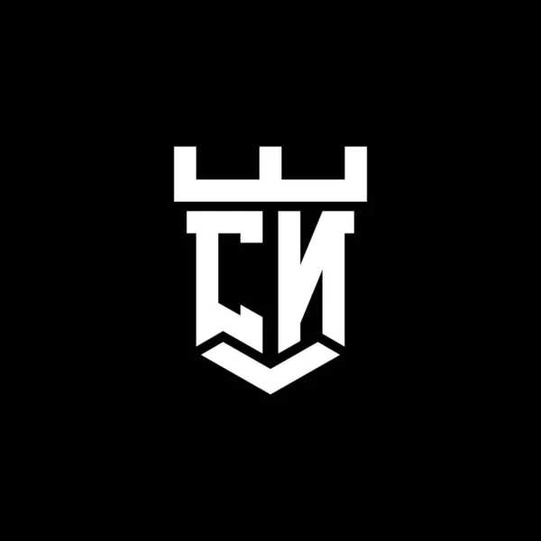 Logo Monogramma Iniziale Con Modello Design Stile Castello Forma Isolato — Vettoriale Stock