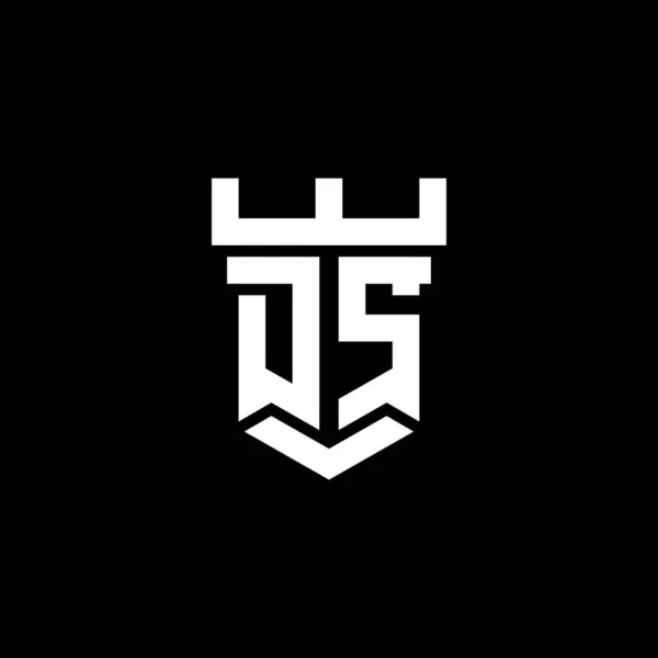 Początkowy Monogram Logo Szablonem Stylu Zamku Odizolowany Czarnym Tle — Wektor stockowy