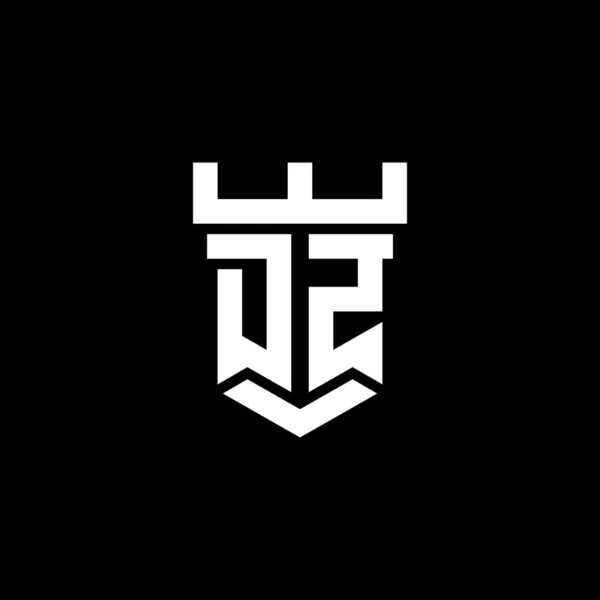 Logo Indledende Monogram Med Slot Form Stil Design Skabelon Isoleret – Stock-vektor