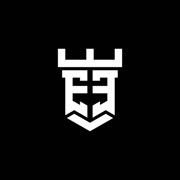 Logo Monograma Inicial Con Plantilla Diseño Forma Castillo Aislado Fondo — Archivo Imágenes Vectoriales