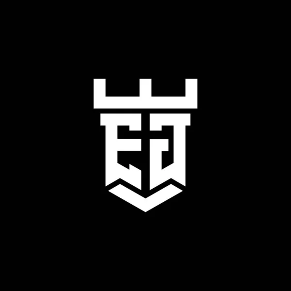 Monograma Inicial Logotipo Com Modelo Design Estilo Forma Castelo Isolado — Vetor de Stock