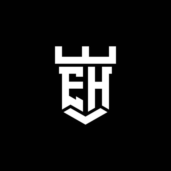 Logotipo Monograma Inicial Con Plantilla Diseño Estilo Forma Castillo Aislado — Vector de stock