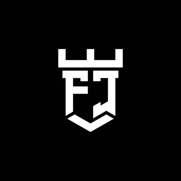 Первоначальная Монограмма Логотипа Дизайном Стиле Замка Черном Фоне — стоковый вектор