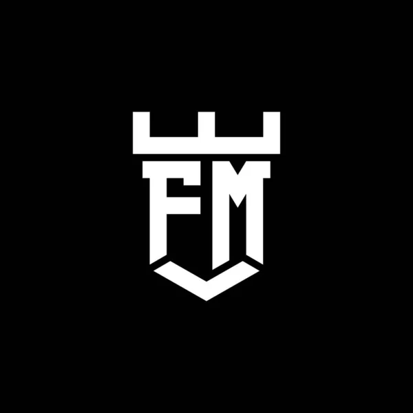 Логотип Начальная Монограмма Формой Замка Дизайн Шаблон Изолирован Черном Фоне — стоковый вектор