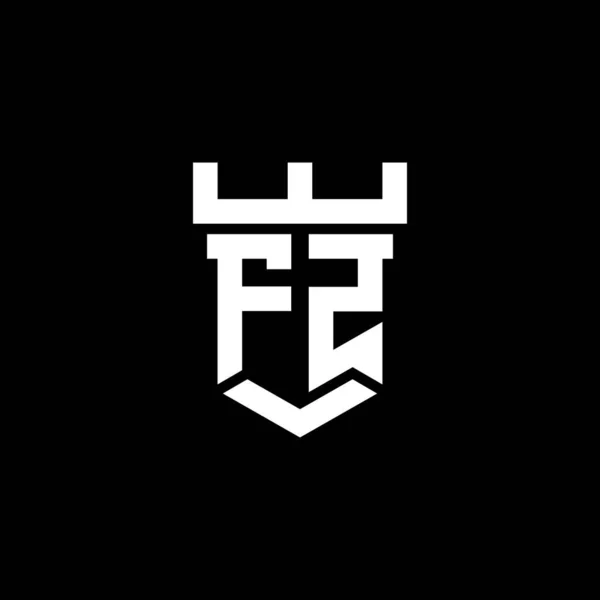 Λογότυπο Αρχικό Μονόγραμμα Σχήμα Κάστρο Πρότυπο Σχεδιασμού Απομονωμένο Μαύρο Φόντο — Διανυσματικό Αρχείο