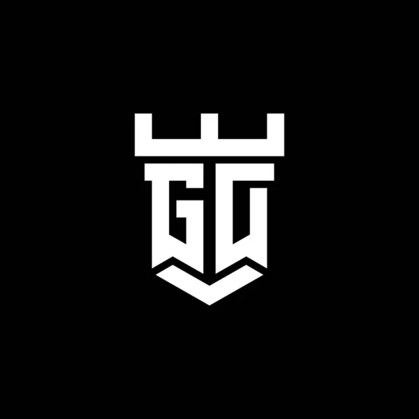Αρχικό Μονόγραμμα Λογότυπου Της Πρότυπο Σχεδιασμού Σχήματος Κάστρου Απομονωμένο Μαύρο — Διανυσματικό Αρχείο