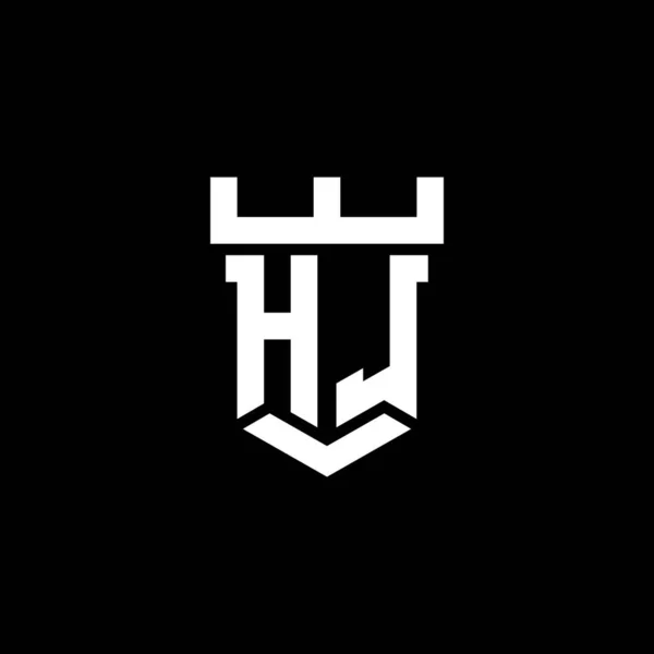 Hl标志首字母 带有城堡形状设计模板 在黑色背景中隔离 — 图库矢量图片