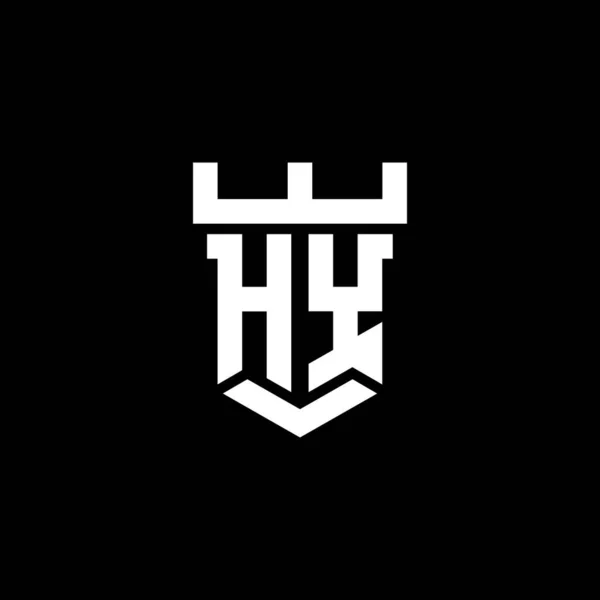 Monogramme Initial Logo Avec Modèle Conception Style Forme Château Isolé — Image vectorielle