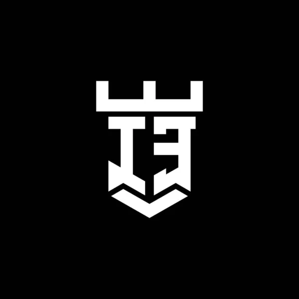 Logo Eerste Monogram Met Kasteel Vorm Ontwerp Template Geïsoleerd Zwarte — Stockvector