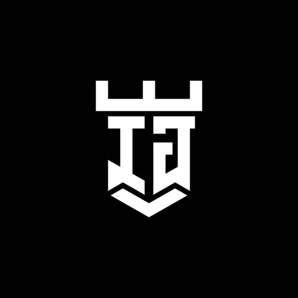 Logo Initial Monogram Castle Shape Style Design Template Isolated Black — Stock Vector