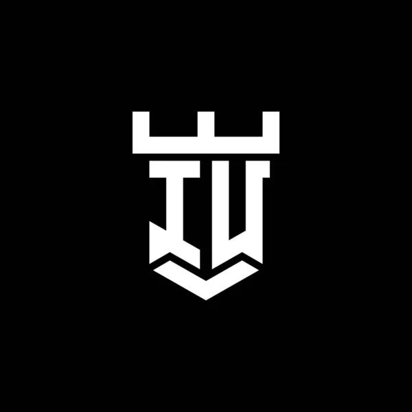 Логотип Початкова Монограма Шаблоном Дизайну Стилю Замку Ізольовано Чорному Тлі — стоковий вектор
