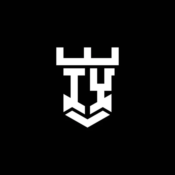 Logo Eerste Monogram Met Kasteel Vorm Stijl Design Template Geïsoleerd — Stockvector