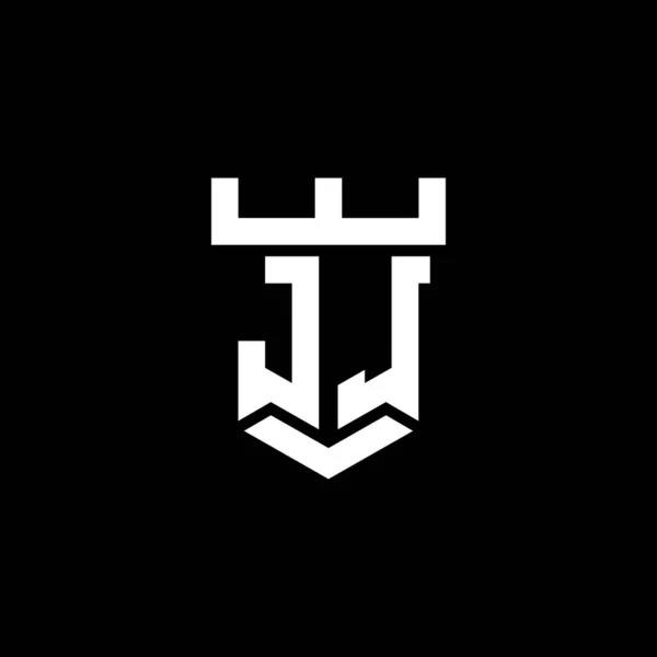 Логотип Початкова Монограма Формою Замку Шаблон Ізольований Чорному Тлі — стоковий вектор