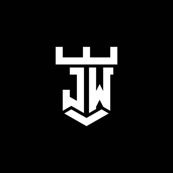 Logo Počáteční Monogram Designem Stylu Hradu Šablony Izolované Černém Pozadí — Stockový vektor