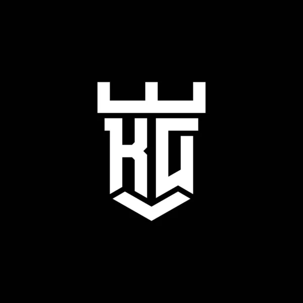 Logotyp Första Monogram Med Slott Form Design Mall Isolerad Svart — Stock vektor