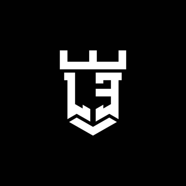 Logo Monogram Początkowy Zamkowym Stylu Szablon Projektu Izolowany Czarnym Tle — Wektor stockowy