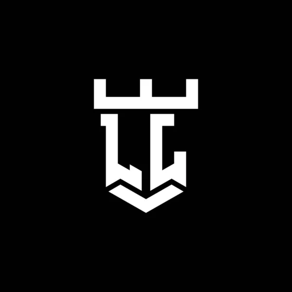 Логотип Початкова Монограма Шаблоном Дизайну Форми Замку Ізольовано Чорному Фоні — стоковий вектор