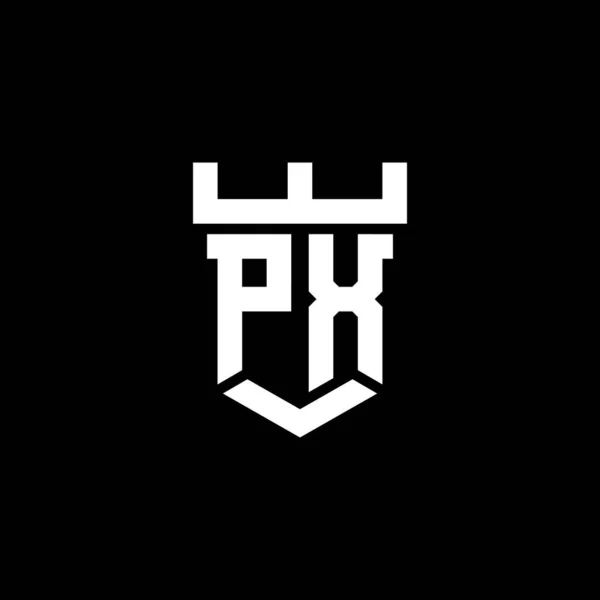 Початкова Монограма Логотипу Шаблоном Дизайну Форми Замку Ізольовано Чорному Тлі — стоковий вектор