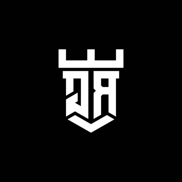 Logo Wstępny Monogram Szablonem Stylu Zamku Odizolowany Czarnym Tle — Wektor stockowy