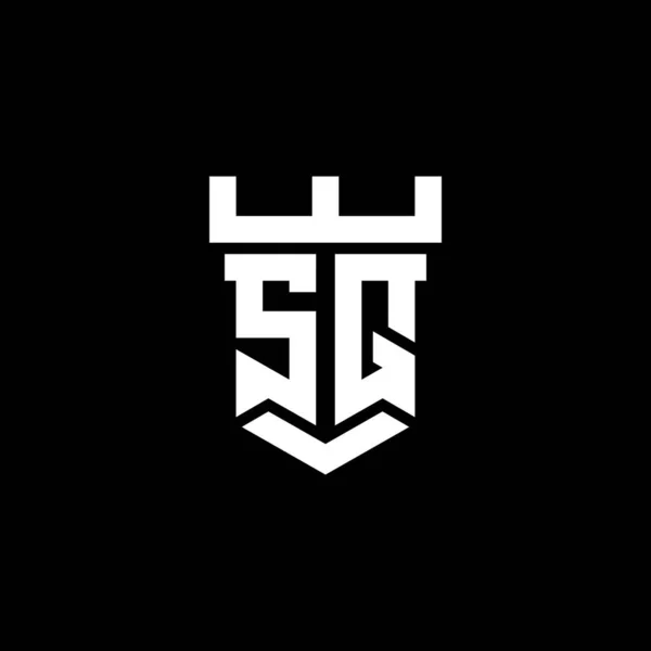 Logotipo Monograma Inicial Com Modelo Design Estilo Forma Castelo Isolado —  Vetores de Stock