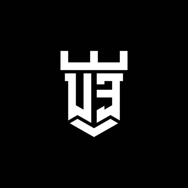 Первоначальная Монограмма Логотипа Шаблоном Оформления Замка Черном Фоне — стоковый вектор