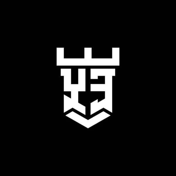 Ye标识的初始主题与城堡形状设计模板隔离在黑色背景 — 图库矢量图片