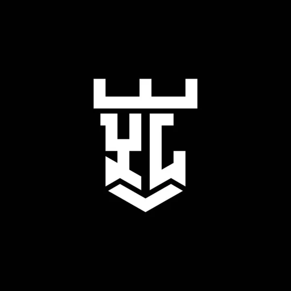 Logo Initial Monogramm Mit Schloss Form Design Vorlage Isoliert Schwarzem — Stockvektor