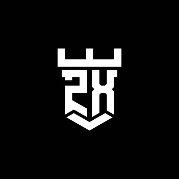 Monograma Inicial Logotipo Com Modelo Design Estilo Forma Castelo Isolado — Vetor de Stock