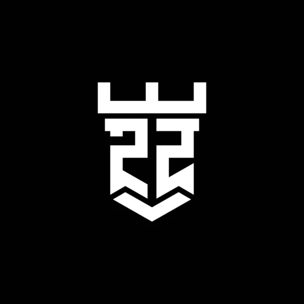 Первоначальная Монограмма Логотипа Дизайном Стиле Замка Черном Фоне — стоковый вектор