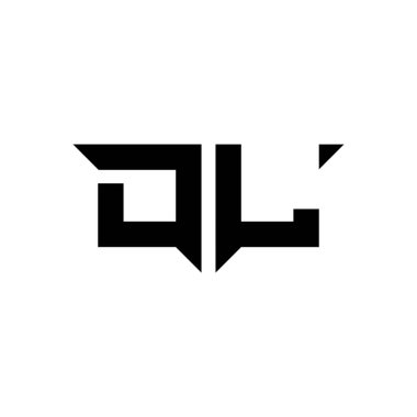 Beyaz arkaplanda izole edilmiş basit modern biçim tasarım şablonu olan DL Monogram logo harfi