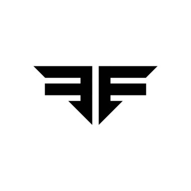 FF Monogram logo harfi basit modern biçim tasarım şablonu vektörü beyaz arkaplan üzerinde izole
