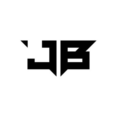 Beyaz arkaplanda izole edilmiş basit modern şekil tasarım şablonu olan JB Monogram logo harfi