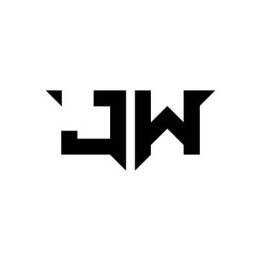 Beyaz arkaplanda izole edilmiş basit modern biçim tasarım şablonu olan JW Monogram logo harfi