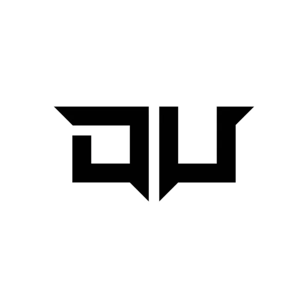 白の背景に隔離されたシンプルな現代的な形状のスタイルのデザインテンプレートベクトルとDuモノグラムのロゴの手紙 — ストックベクタ