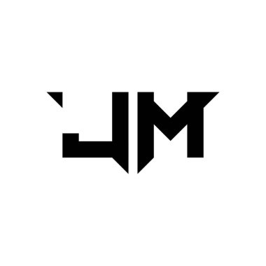 Beyaz arkaplanda izole edilmiş basit modern biçim tasarım şablonu olan LM Monogram logo harfi