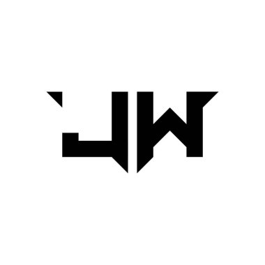LW Monogram logo harfi, beyaz arkaplanda izole edilmiş basit modern biçim tasarım şablonu