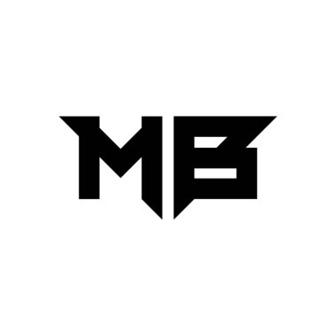 Beyaz arkaplanda izole edilmiş basit modern şekil tasarım şablonu olan MB Monogram logo harfi