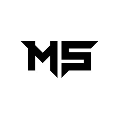 Beyaz arkaplanda izole edilmiş basit modern şekil tasarım şablonu vektörüne sahip MS Monogram logo harfi