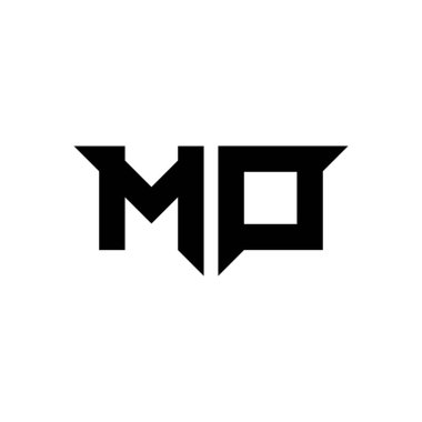 Beyaz arkaplanda izole edilmiş basit modern biçim tasarım şablonu olan MO Monogram logo harfi