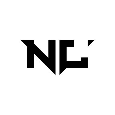 Beyaz arkaplanda izole edilmiş basit modern biçim tasarım şablonu olan NJ Monogram logo harfi