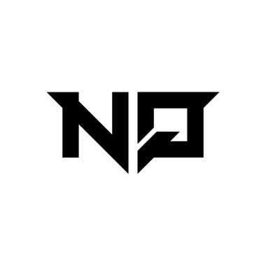 Beyaz arkaplanda izole edilmiş basit modern biçim tasarım şablonu olan NQ Monogram logo harfi